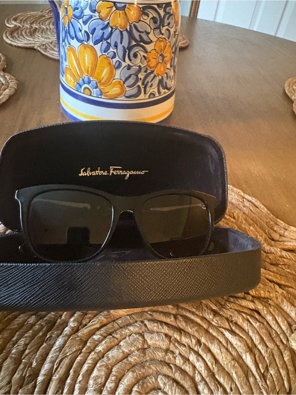 Salvatore Ferragamo Black Eyewear with White Logo